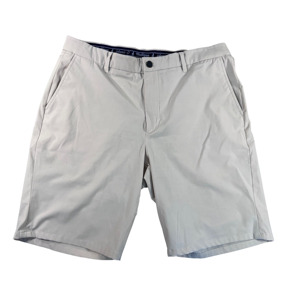 Johnnie-O Mulligan Mens Golf Shorts Stone Beige Size 34 Stretch Performance Prep
